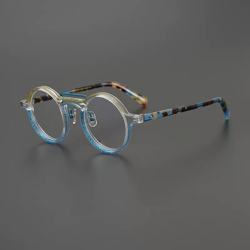 Abudy Vintage Round Acetate Glasses Frame Round Frames Southood Gold Blue