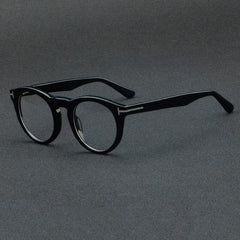 Ace Retro Acetate Glasses Frame Round Frames Southood Black 