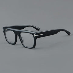 Adny Unisex Rectangle Acetate Glasses Frame Rectangle Frames Southood Black 