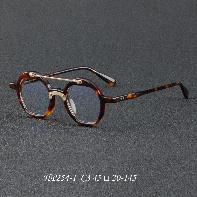 Adyna Double Beam Glasses Frame Round Frames Southood Leopard gold