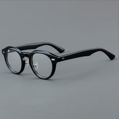 Aeker Retro Acetate Glasses Frame Round Frames Southood Black