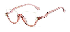 Ag Vintage Semi-Rimless Cat Eye Glasses Frame Cat Eye Frames Southood c10 Pink