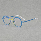 Aishia Titanium Round Glasses Frame Round Frames Southood Blue