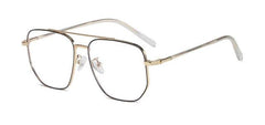 Al Metal Double Bridges Glasses Frame Rectangle Frames Southood black gold clear