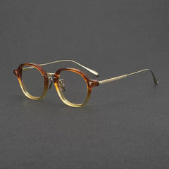 Alcaraz Vintage Oval Acetate Glasses Frame Oval Frames Southood Gradient Tea Gold