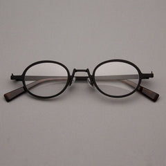 Alden Retro Alloy Glasses Frame oval frame Southood black