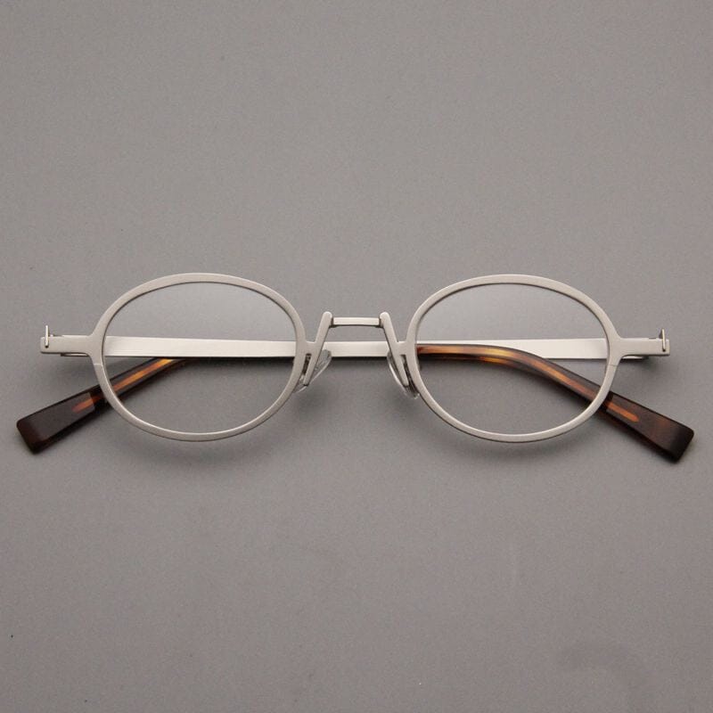 Alden Retro Alloy Glasses Frame oval frame Southood Silver