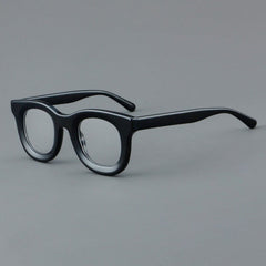Alison Retro Acetate Glasses Frame Round Frames Southood Black 