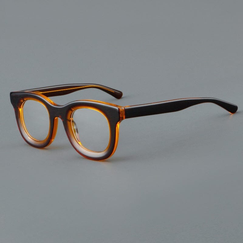 Alison Retro Acetate Glasses Frame Round Frames Southood Brown orange
