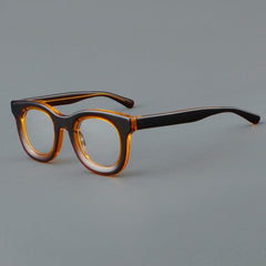 Alison Retro Acetate Glasses Frame Round Frames Southood Brown orange