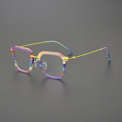 Amato Acetate Glasses Frame Rectangle Frames Southood Purple Stripe