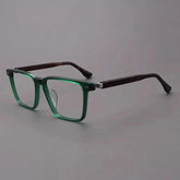 Amos Acetate Retro Square Optical Glasses Frame Rectangle Frames Southood Green Leopard