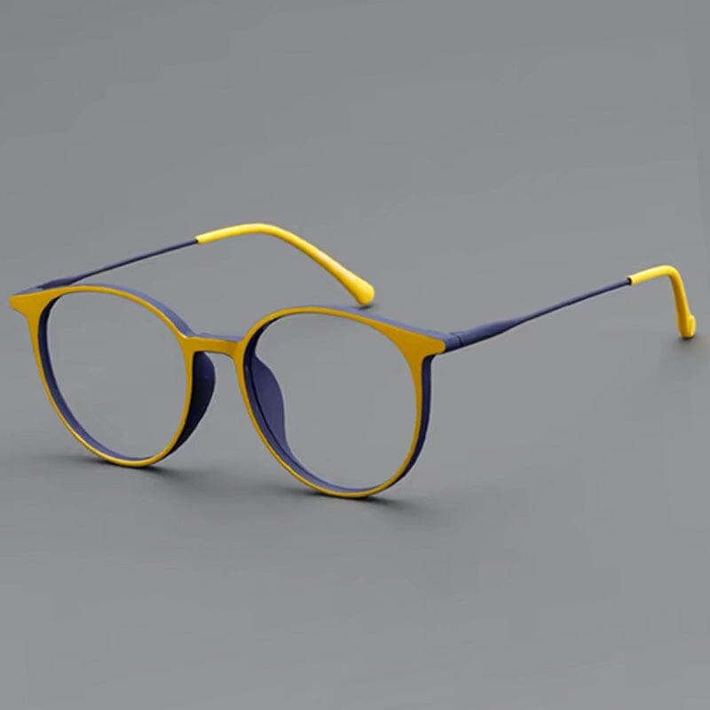 Aria Vintage TR90 Round Eyeglasses Round Frames Southood Yellow Blue