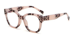 Asa Brand Unisex Square Glasses Frame Rectangle Frames Southood C2 Pink leopard