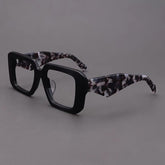 Atwell Vintage Acetate Glasses Frame Rectangle Frames Southood Black Black Leopard