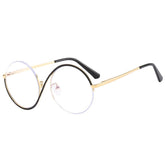 Augustin Round Unique Metal Half Frame Round Frames Southood Black