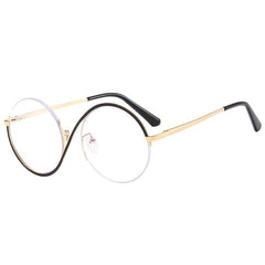Augustin Round Unique Metal Half Frame Round Frames Southood Black