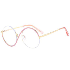 Augustin Round Unique Metal Half Frame Round Frames Southood Pink