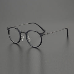 Ava Vintage Round Acetate Glasses Frame Round Frames Southood Black