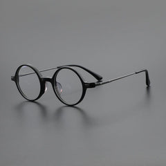 Bardo Vintage Acetate Glasses Frame Round Frames Southood Black gun
