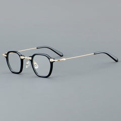 Barse Retro Acetate Glasses Frame Geometric Frames Southood Black gold