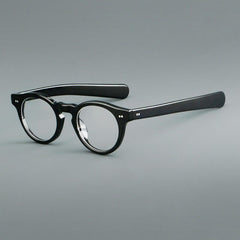 Basilio Round Acetate Glasses Frame Round Frames Southood Black
