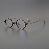 Bay Round Titanium Glasses Frame Round Frames Southood Leopard Bronze