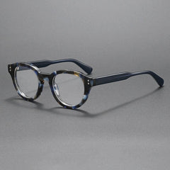 Beck Vintage Acetate Glasses Frame Oval Frames Southood Blue Leopard