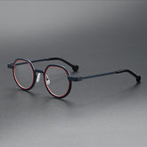 Bednar Vintage Alloy Eyeglasses Frame Geometric Frames Southood Dark Blue Red