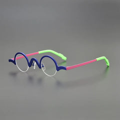 Beecher Small Round Titanium Glasses Frame Round Frames Southood Blue