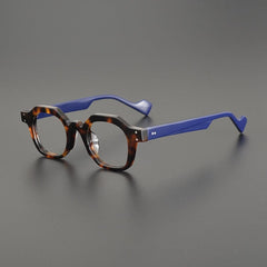 Bek Vintage Acetate Glasses Frame Geometric Frames Southood Leopard