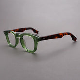 Bek Vintage Acetate Glasses Frame Rectangle Frames Southood Green Leopard