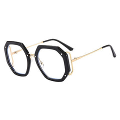 Belle Polygon Round Glasses Round Frames Southood Black clear