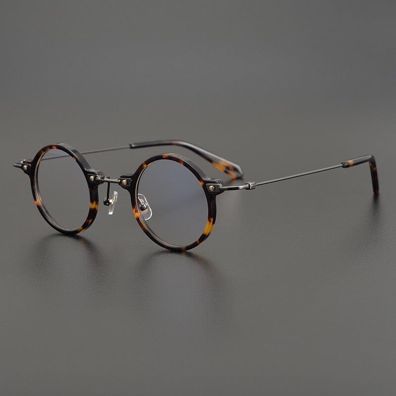 Ben Retro Round Acetate Optical Glasses Frame Round Frames Southood Leopard 