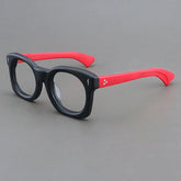 Benet Retro Acetate Glasses Frame Rectangle Frames Southood Matte Black Red