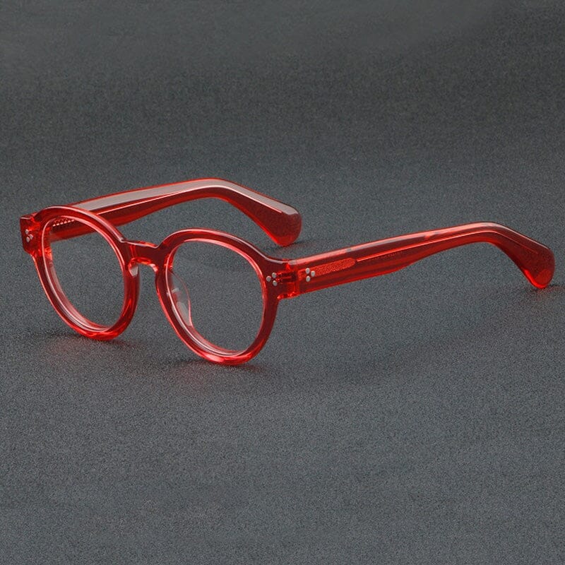 Benet Retro Acetate Glasses Frame Round Frames Southood Red
