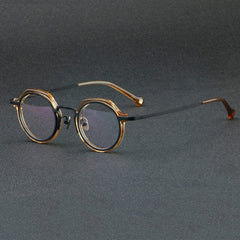 Berwin Vintage Acetate Glasses Frame Round Frames Southood Black amber