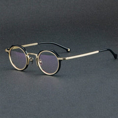 Berwin Vintage Acetate Glasses Frame Round Frames Southood Gold black