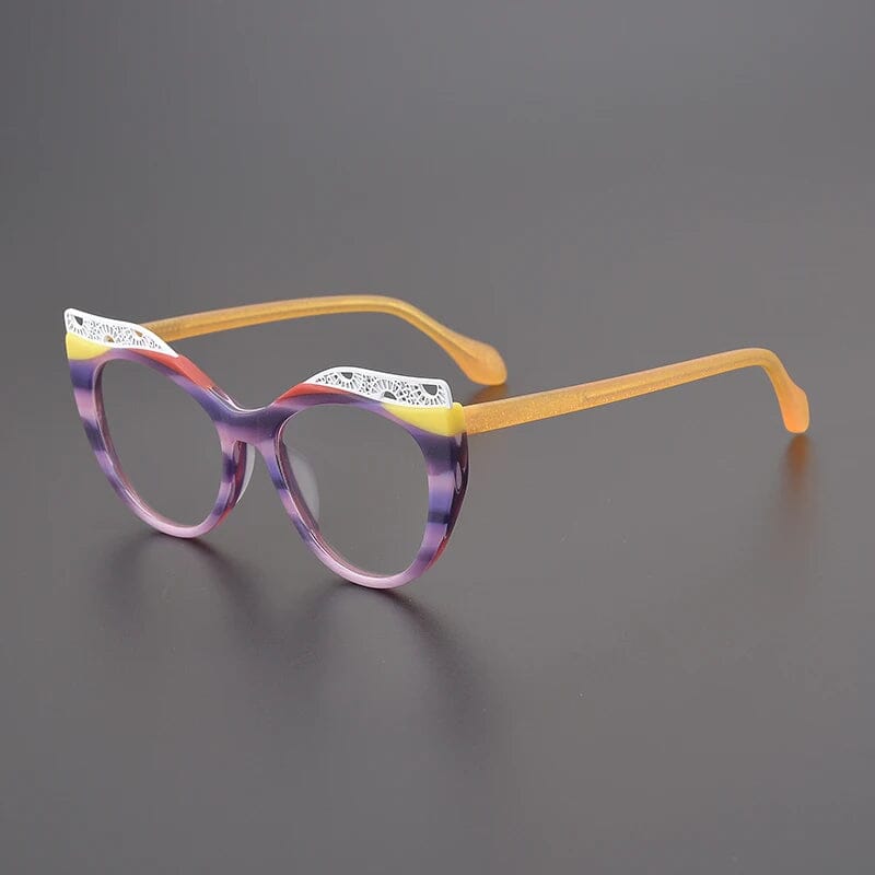 Bess Acetate Cat Eye Glasses Frame Cat Eye Frames Southood Matte Purple