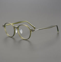 Beto Vintage Acetate Titanium Glasses Frame Rectangle Frames Southood Green-Round