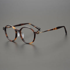 Beto Vintage Acetate Titanium Glasses Frame Rectangle Frames Southood Leopard-Round