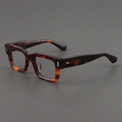 Bill Acetate Rectangle Glasses Frame Rectangle Frames Southood Brown Leopard