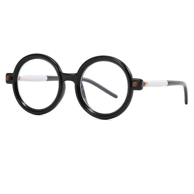 Billy Retro Round Glasses Frame Round Frames Southood Black-white
