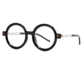 Billy Retro Round Glasses Frame Round Frames Southood Black-white