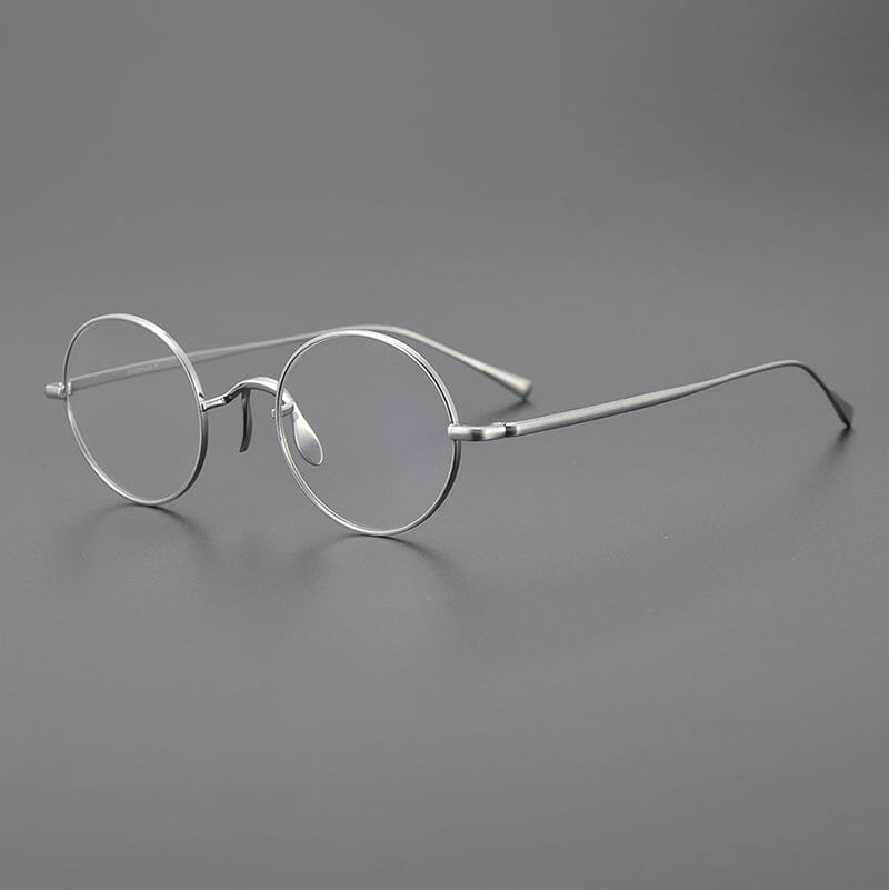 Biron Vintage Round Titanium Eyeglasses Frame Round Frames Southood Silver