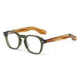 Blake Retro Acetate Glasses Frame Rectangle Frames Southood Olive Green Silver