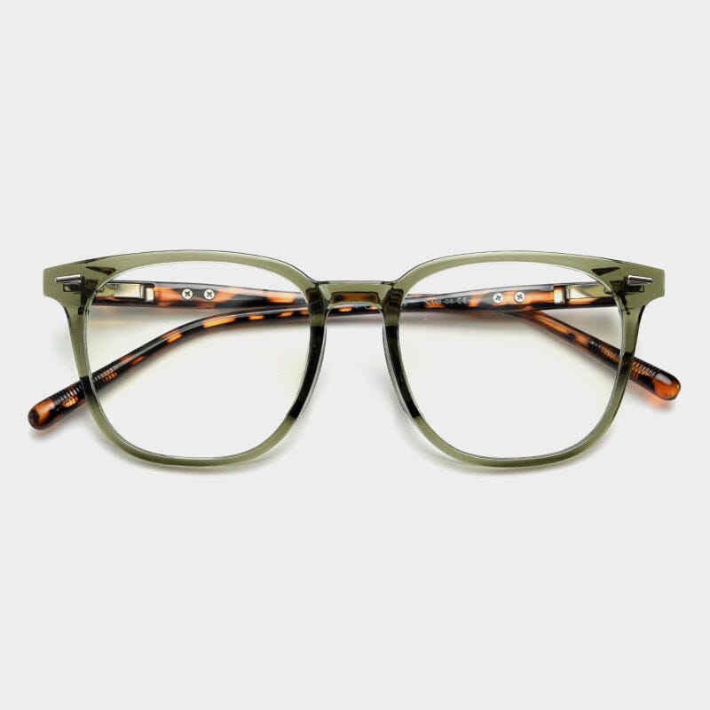 Bliss Vintage TR90 Eyeglasses Frame Rectangle Frames Southood Green Leopard