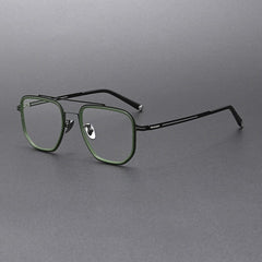 Blockx Vintage TR90 Alloy Eyeglasses Frame Aviator Frames Southood Black Green