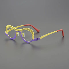 Blythe Personality Small Titanium Glasses Frame Round Frames Southood Purple Yellow
