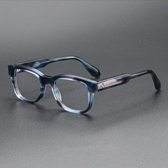 Bobby Retro Acetate Glasses Frame Rectangle Frames Southood Blue Leopard